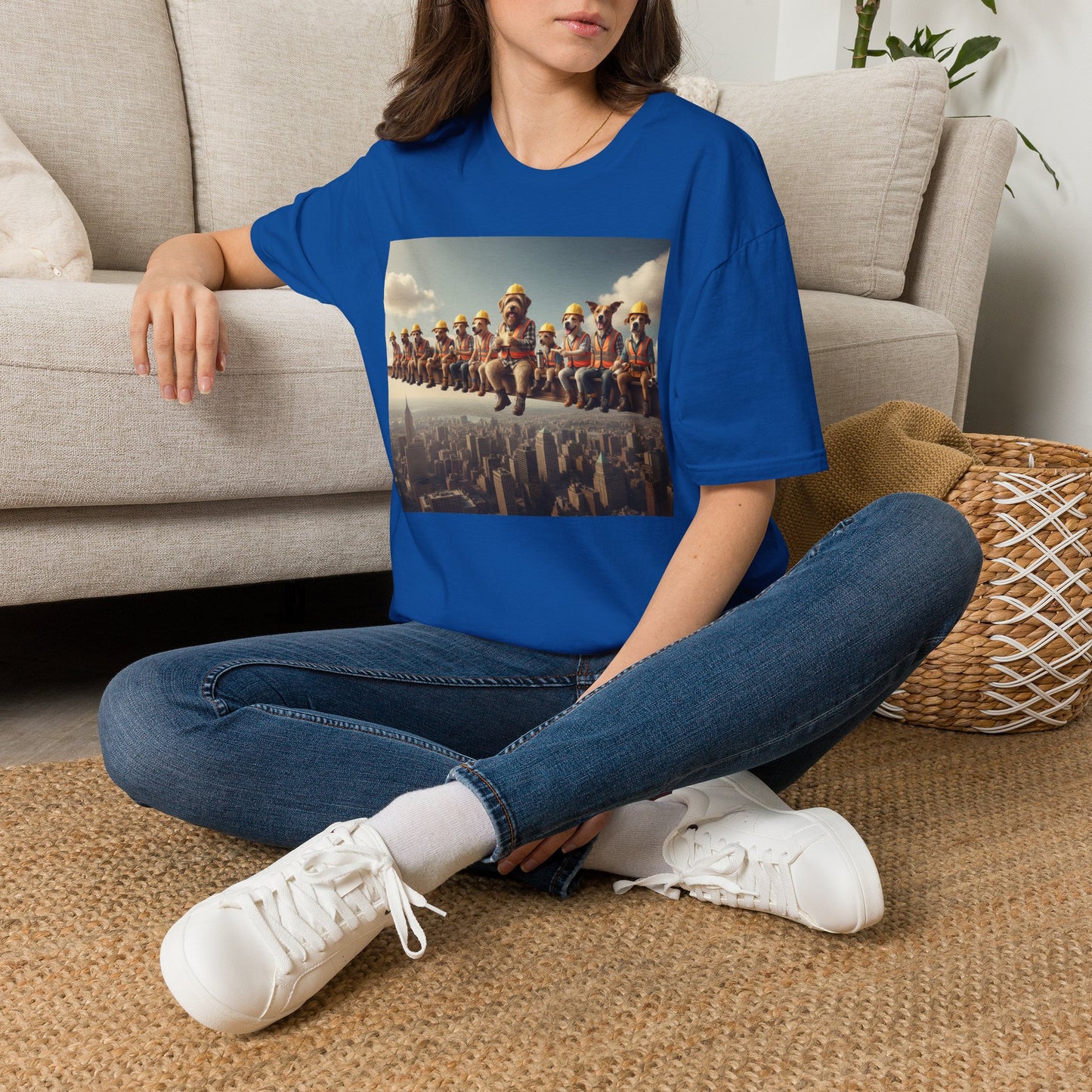 Canine Canvas Collection: Lunch atop a Skyscraper Homage Tee Shirt