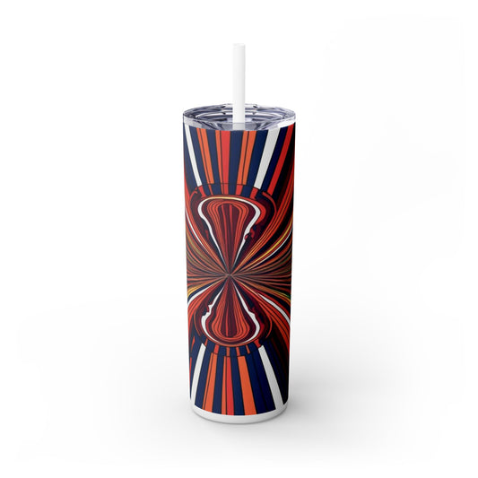 Optical Illusion Skinny Tumbler with Straw, 20oz