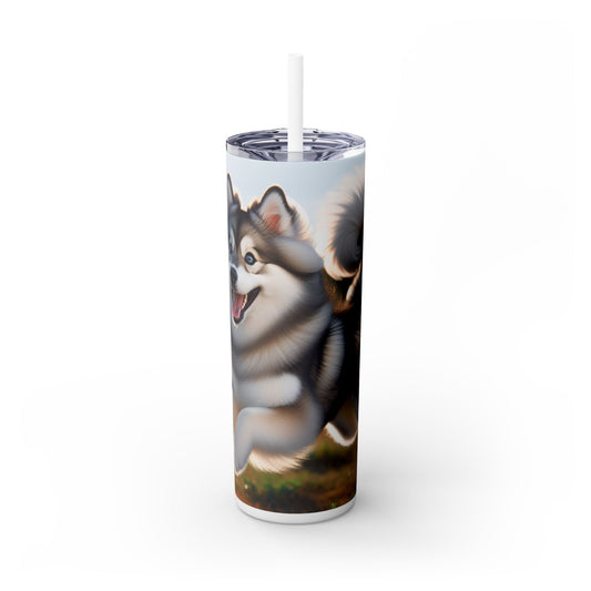 Alaskan Klee Kai Skinny Tumbler with Straw, 20oz