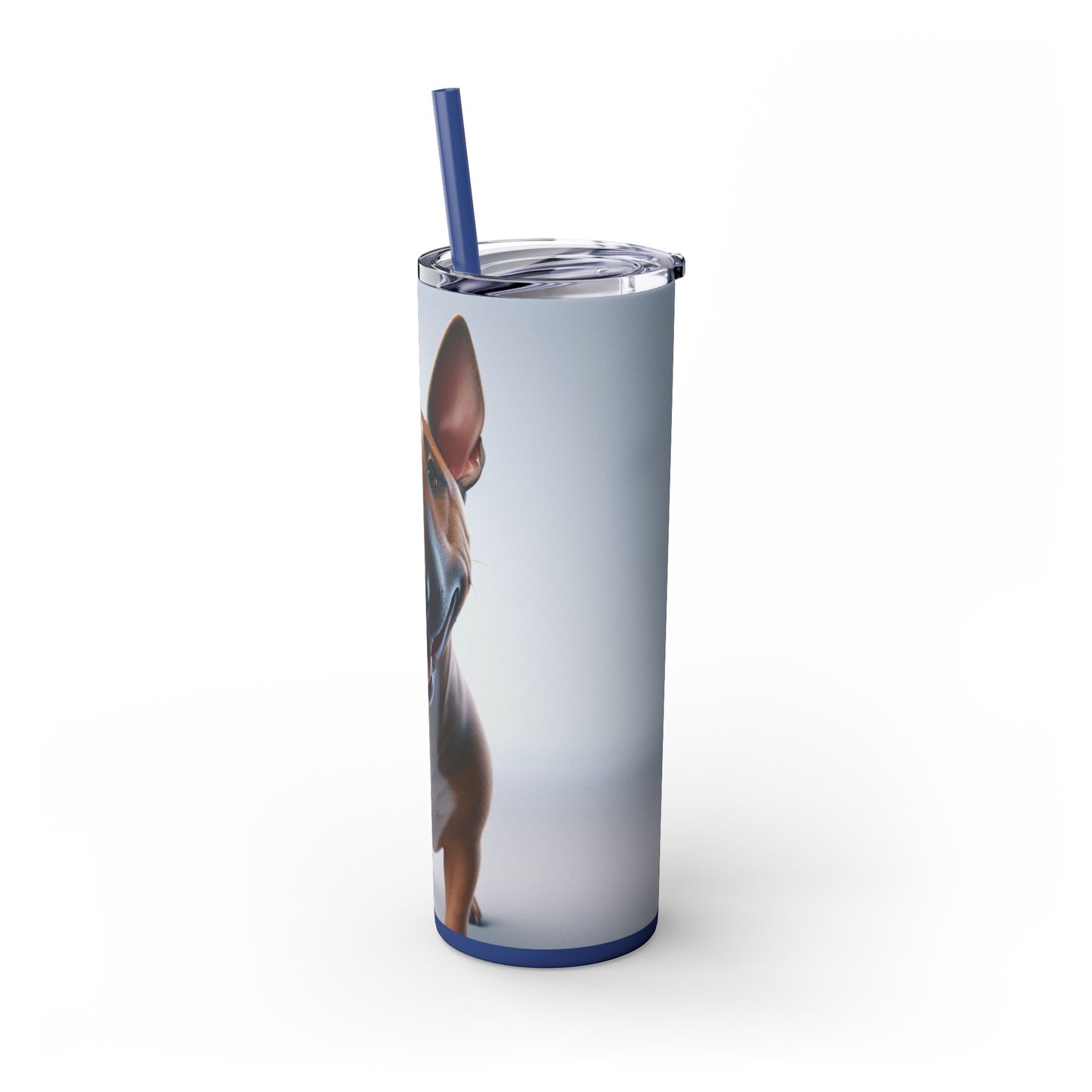 Miniature Bull Terrier Tumbler with Straw, 20oz
