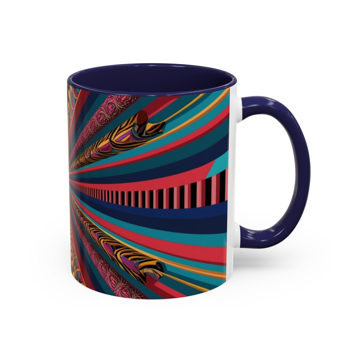 Optical Illusion Accent Mug – Ceramic Coffee Cup