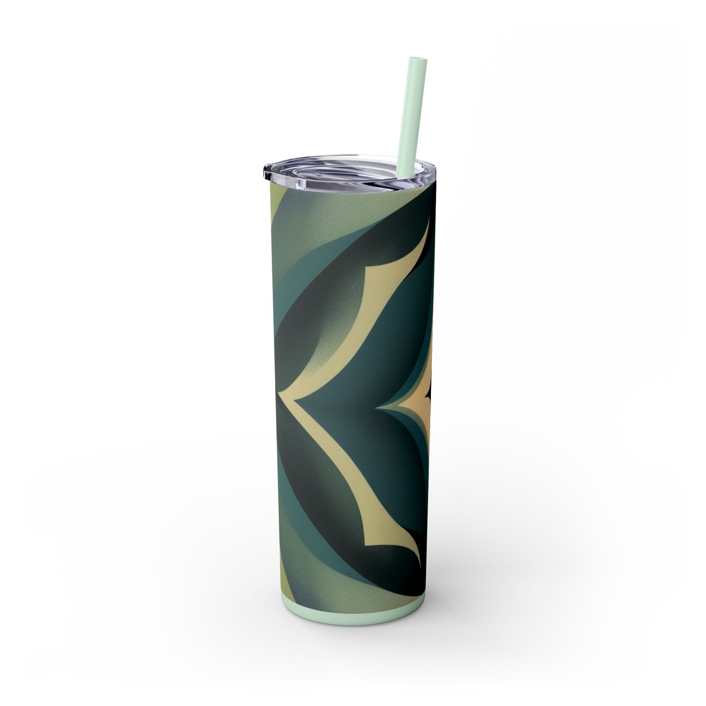 Optical Illusion Skinny Tumbler with Straw, 20oz