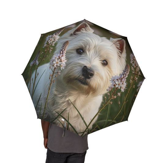 West Highland White Terrier Semi-Automatic Foldable Umbrella