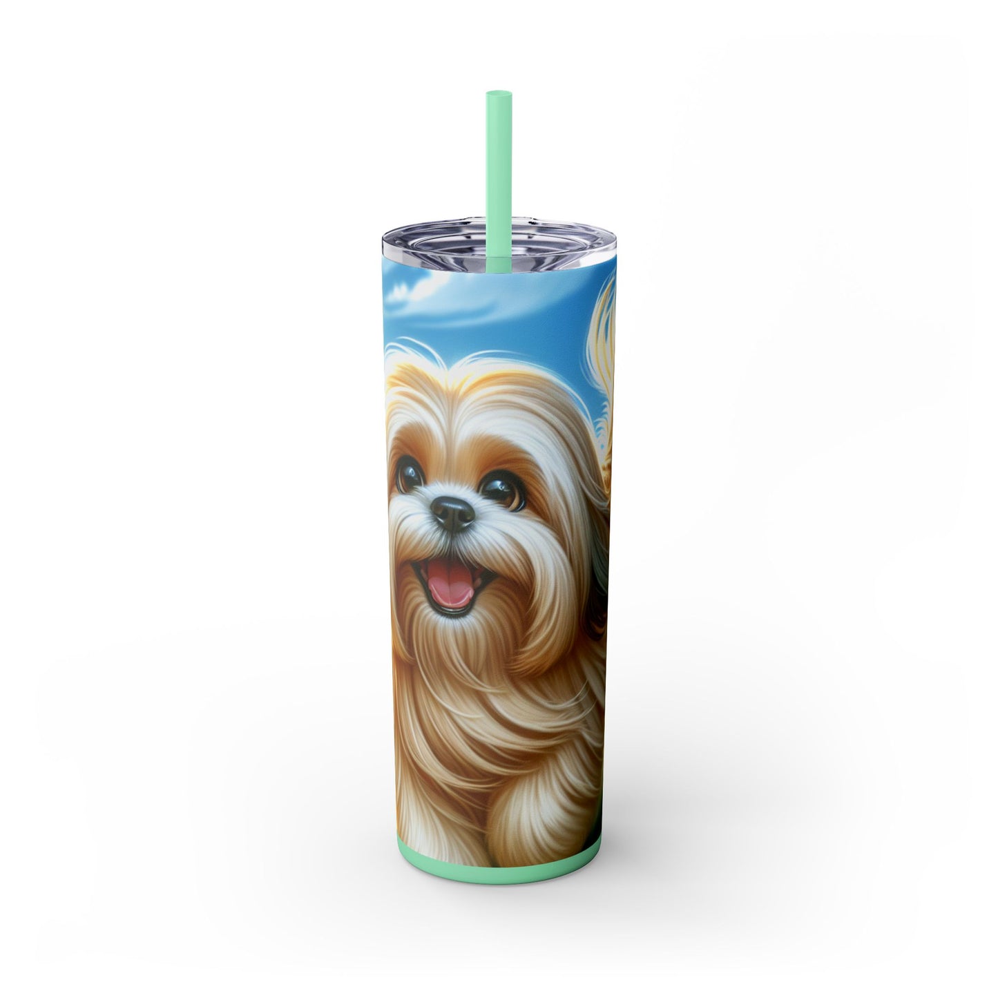 Lhasa Apso Skinny Tumbler with Straw, 20oz