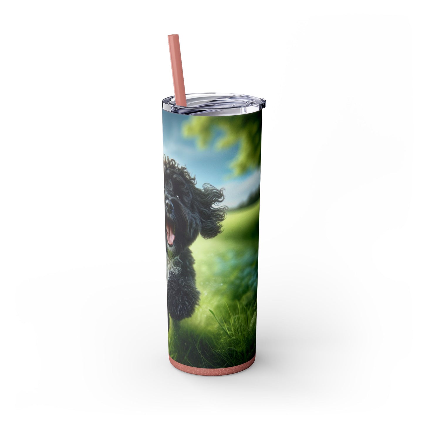 Portuguese Water Dog Skinny Tumbler with Straw, 20oz