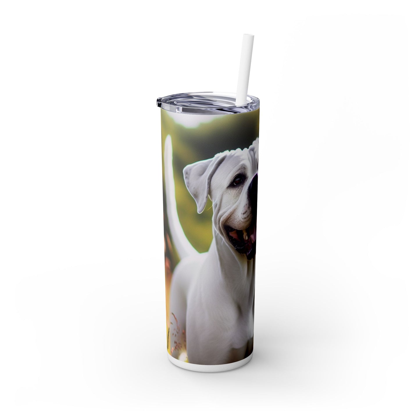Vaso Dogo Argentino con pajita, 20 oz