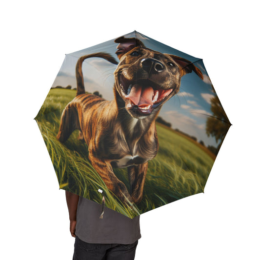 Treeing Tennessee Brindle Semi-Automatic Foldable Umbrella
