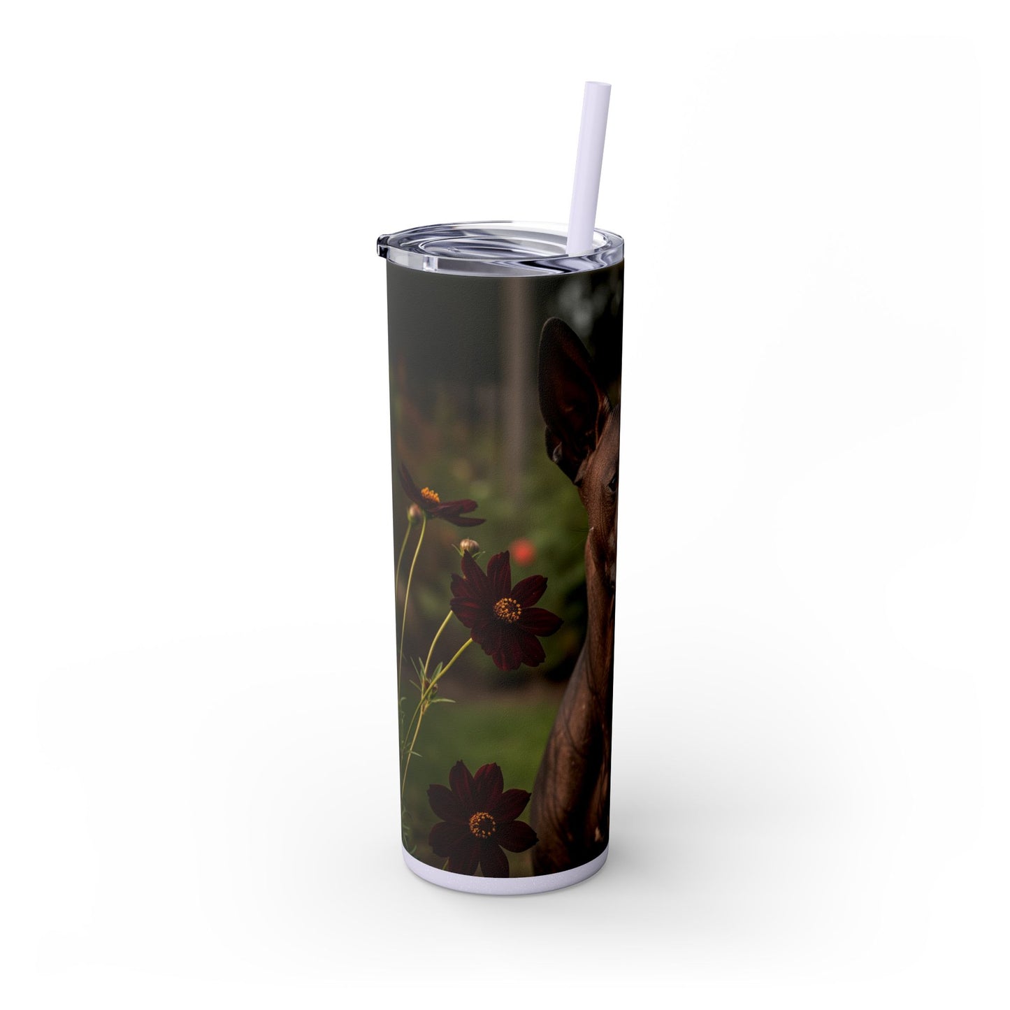 Xoloitzcuintli Skinny Tumbler with Straw, 20oz