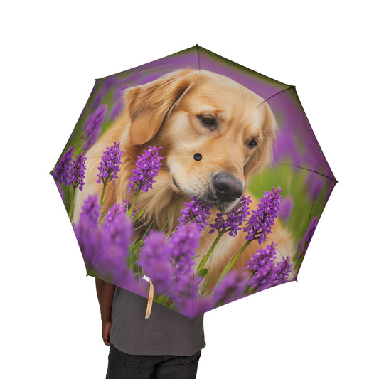 Golden Retriever Semi-Automatic Foldable Umbrella