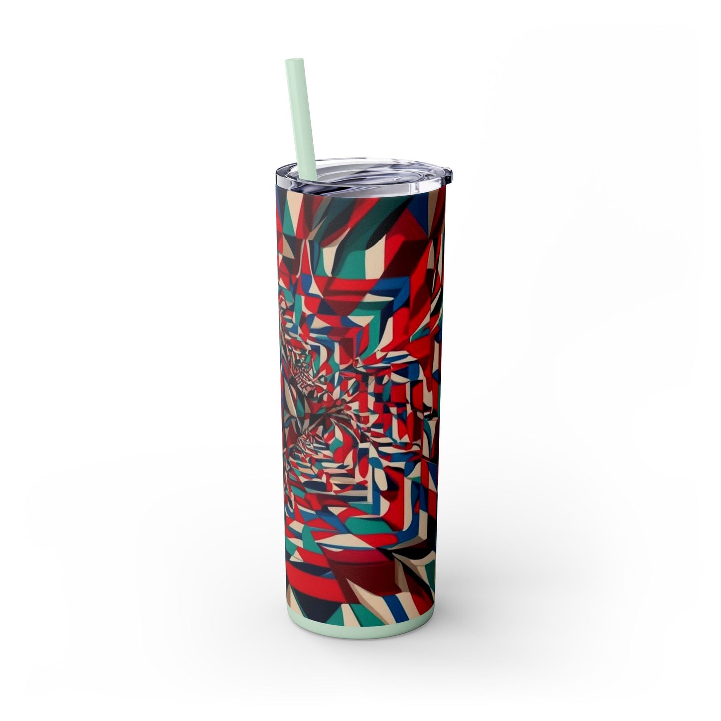 Optical Illusion Skinny Tumbler with Straw, 20oz