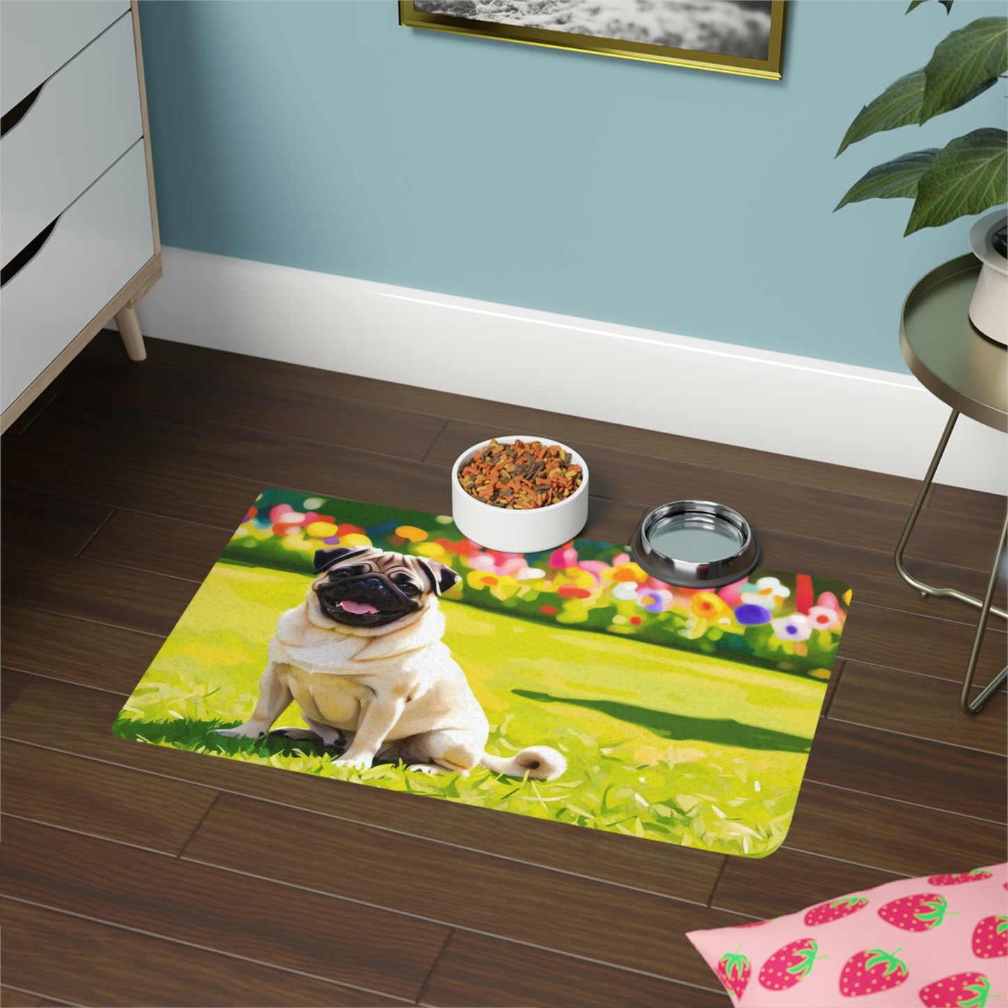 Pet Food Mat (12x18) - Pug