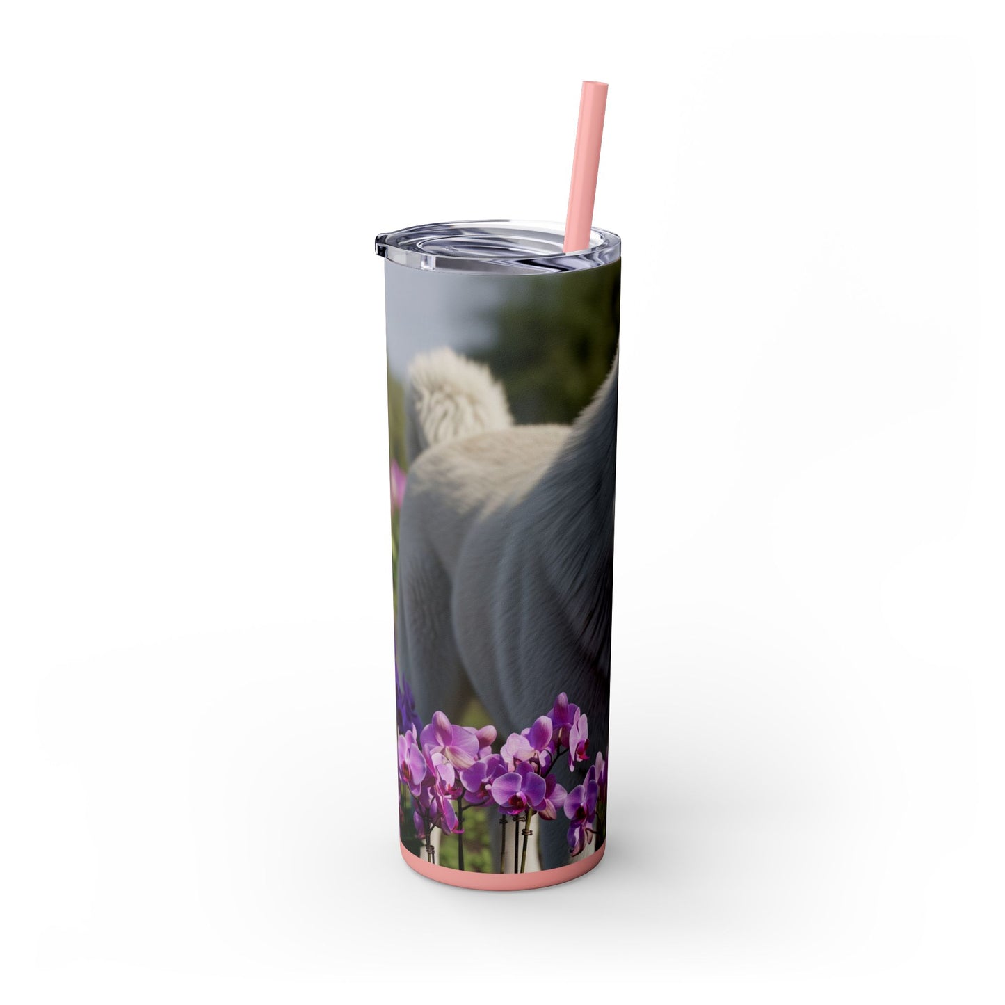 Gobelet isotherme avec paille, motif Berger du Caucase, 590 ml