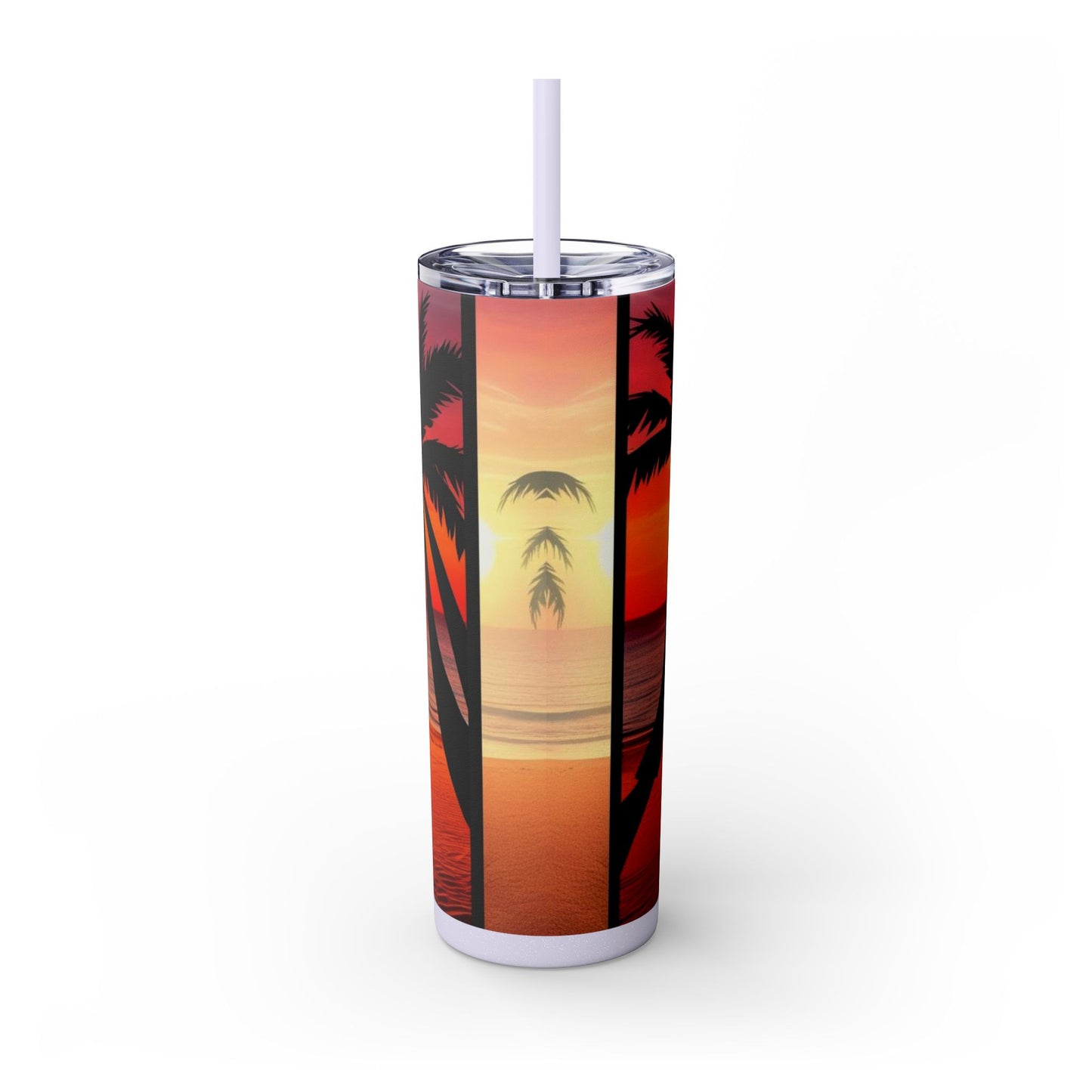 Brilliant Sunrise Skinny Tumbler with Straw, 20oz