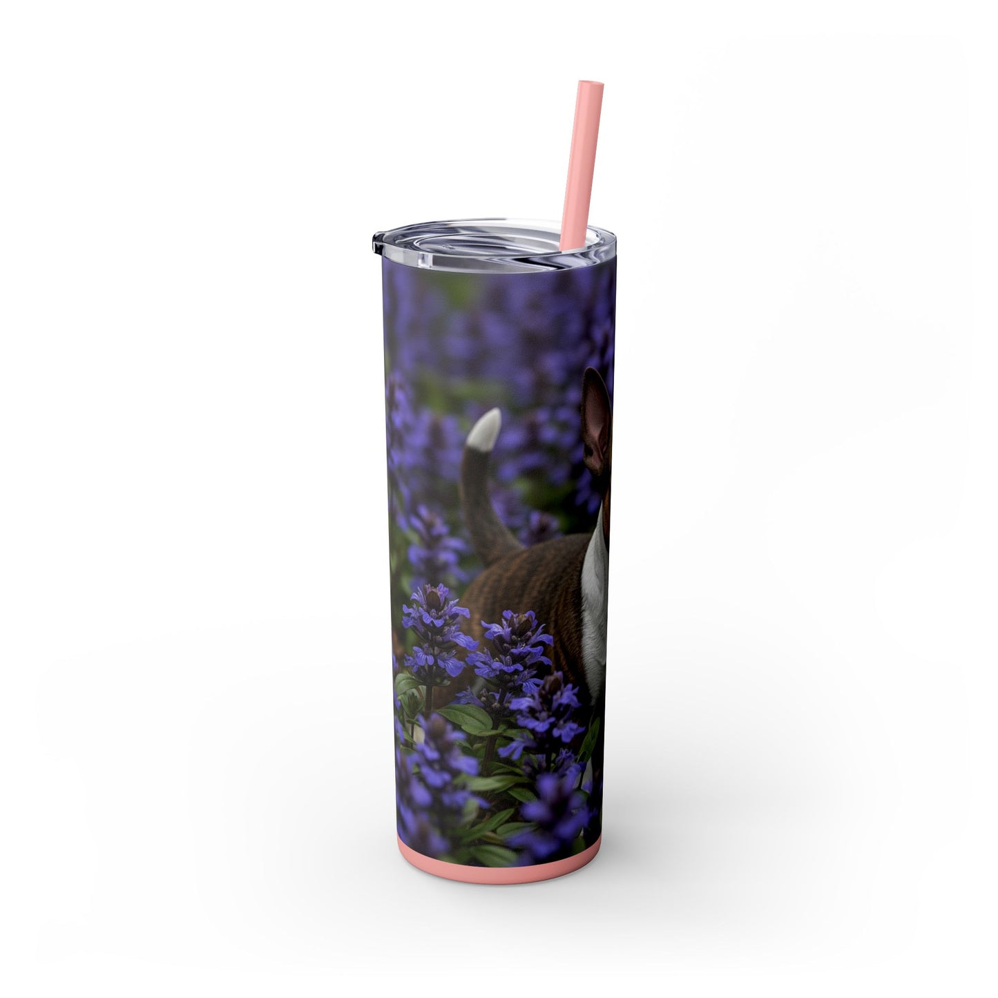 Miniature Bull Terrier Skinny Tumbler with Straw, 20oz