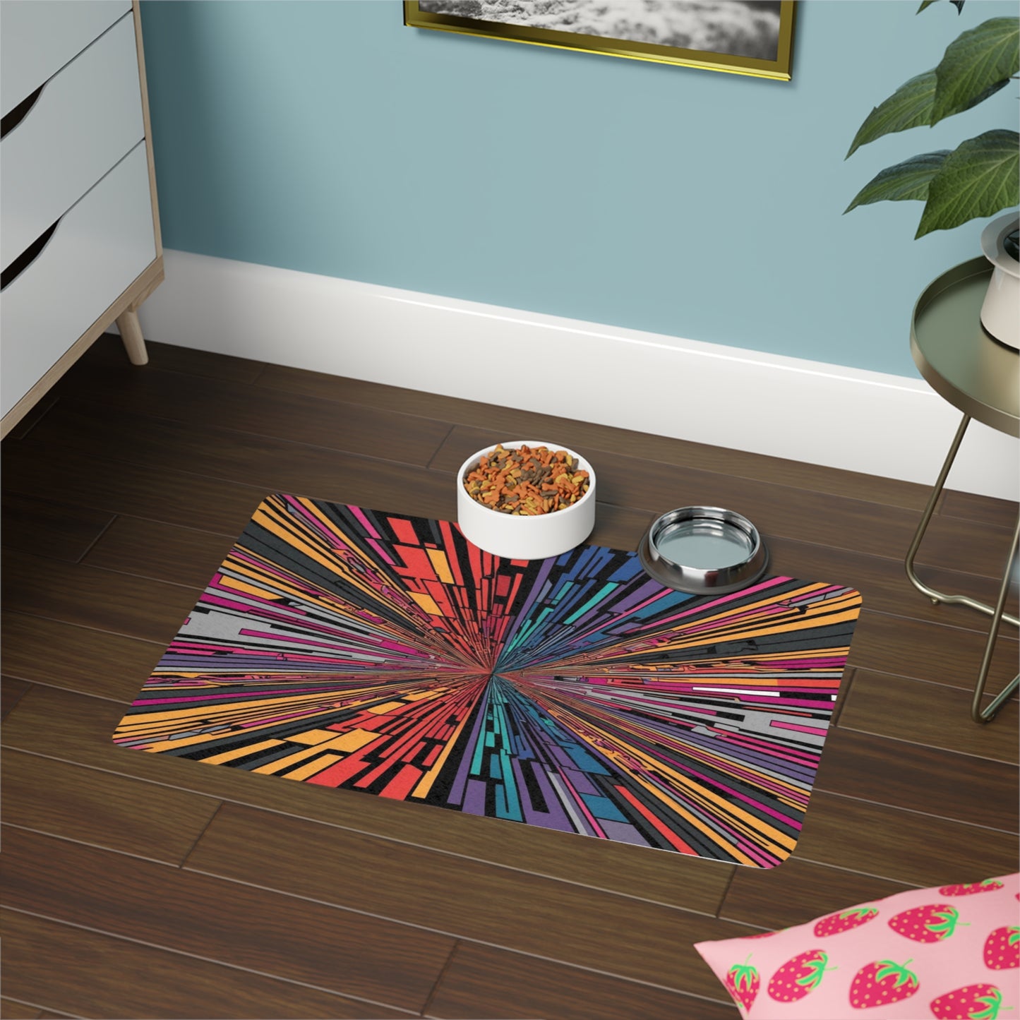 Pet Food Mat (12x18) - Optical Illusion