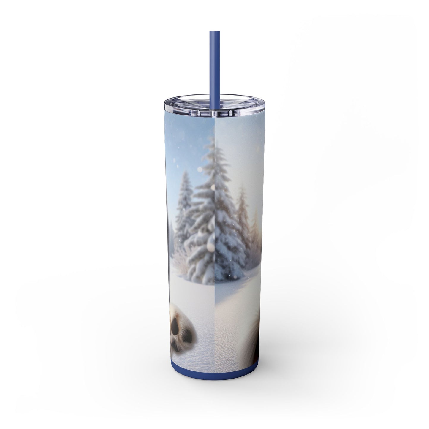 Siberian Husky Skinny Tumbler with Straw, 20oz