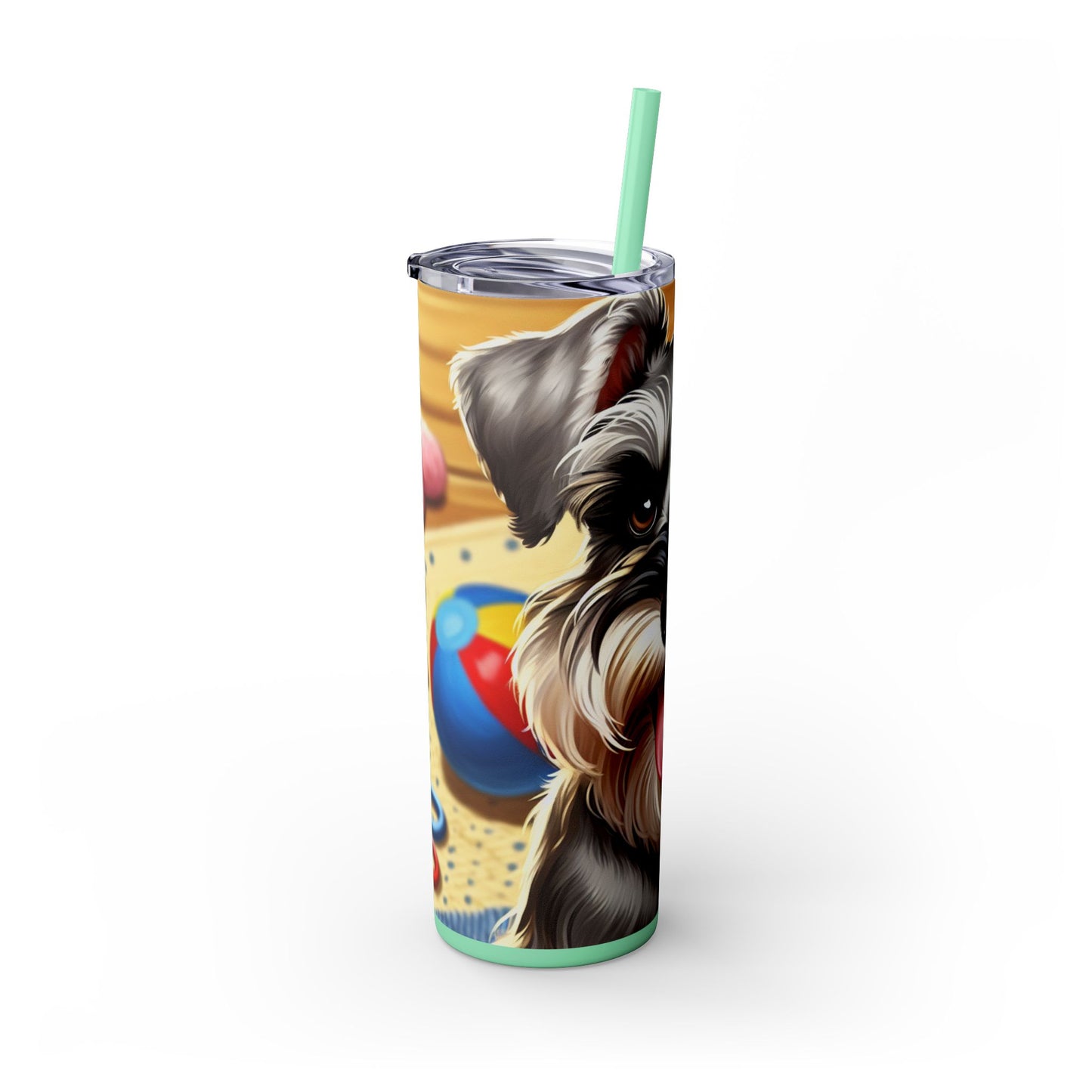 Miniature Schnauzer Skinny Tumbler with Straw, 20oz