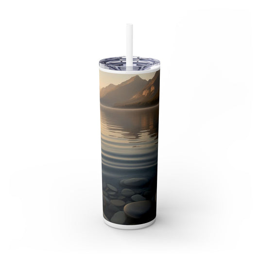 Ripple in a Mountain Lake Skinny Tumbler with Straw, 20oz
