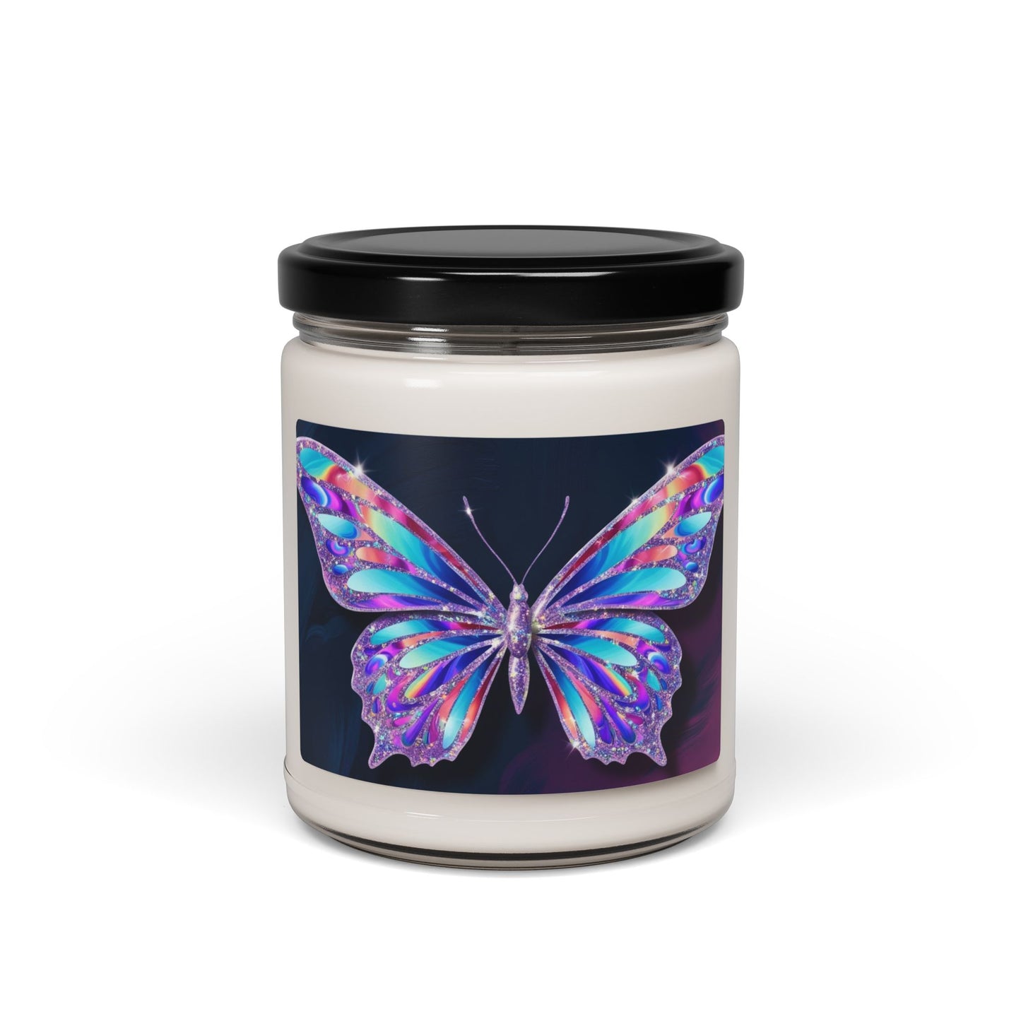 Glittery Psychedelic Butterfly- Scented Soy Candle, 9oz