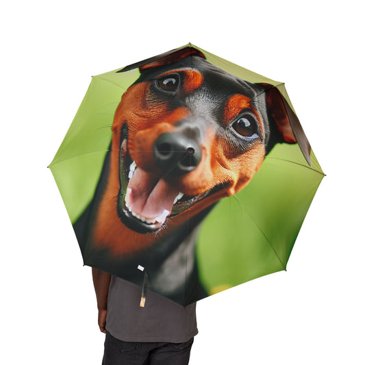 German Pinscher Semi-Automatic Foldable Umbrella
