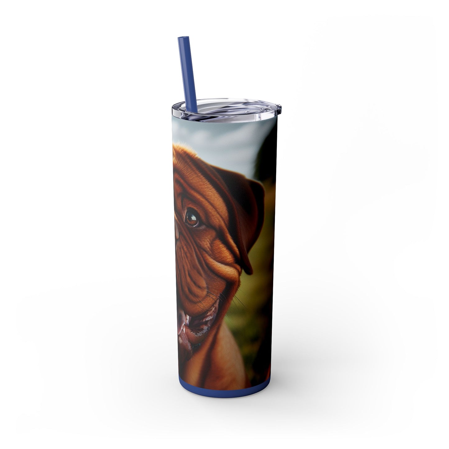 Dogue de Bordeaux Skinny Tumbler with Straw, 20oz