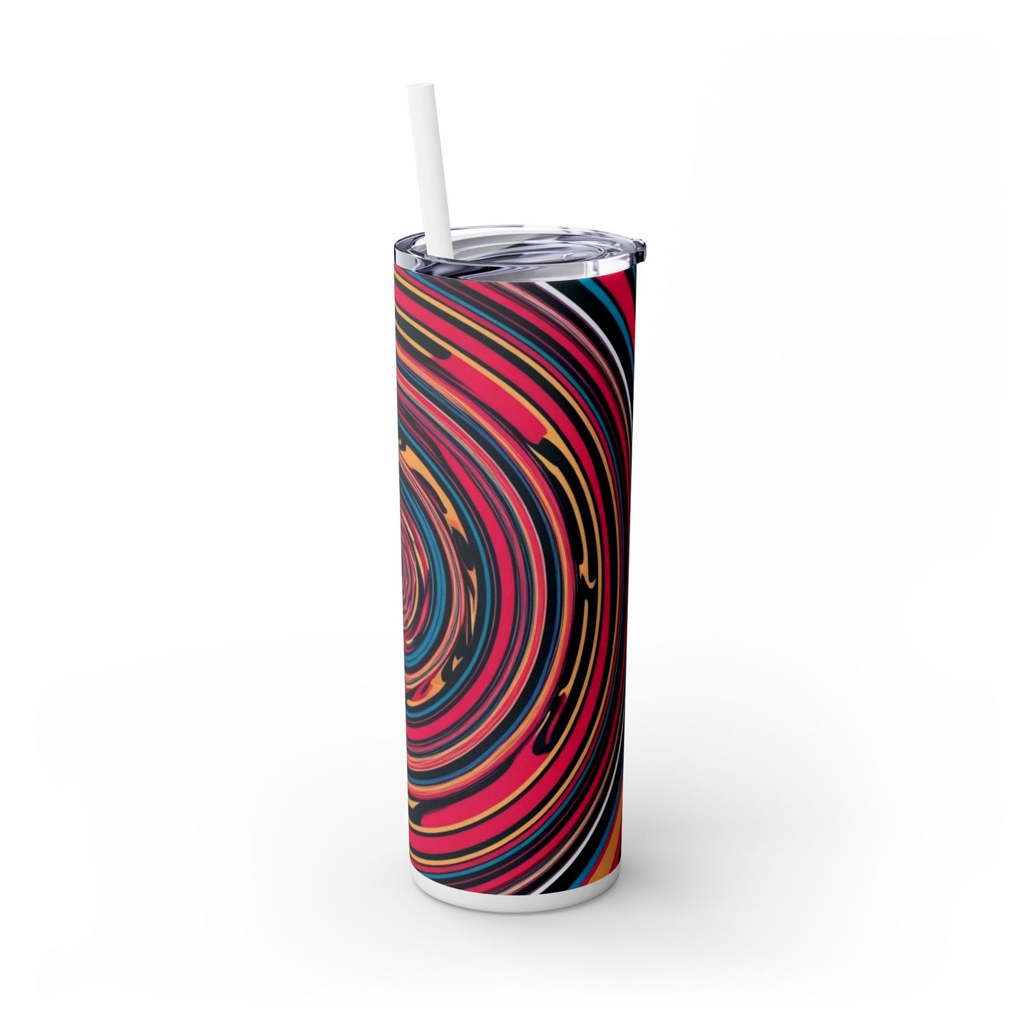 Optical Illusion Skinny Tumbler with Straw, 20oz