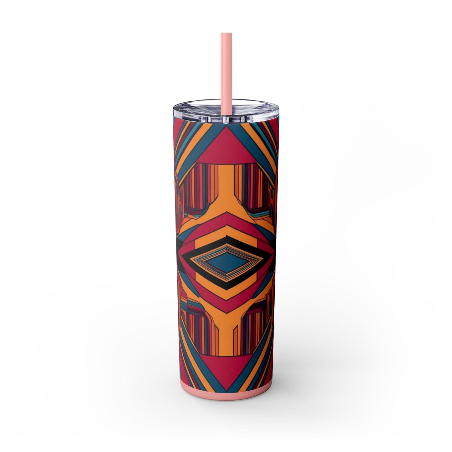 Optical Illusion Skinny Tumbler with Straw, 20oz