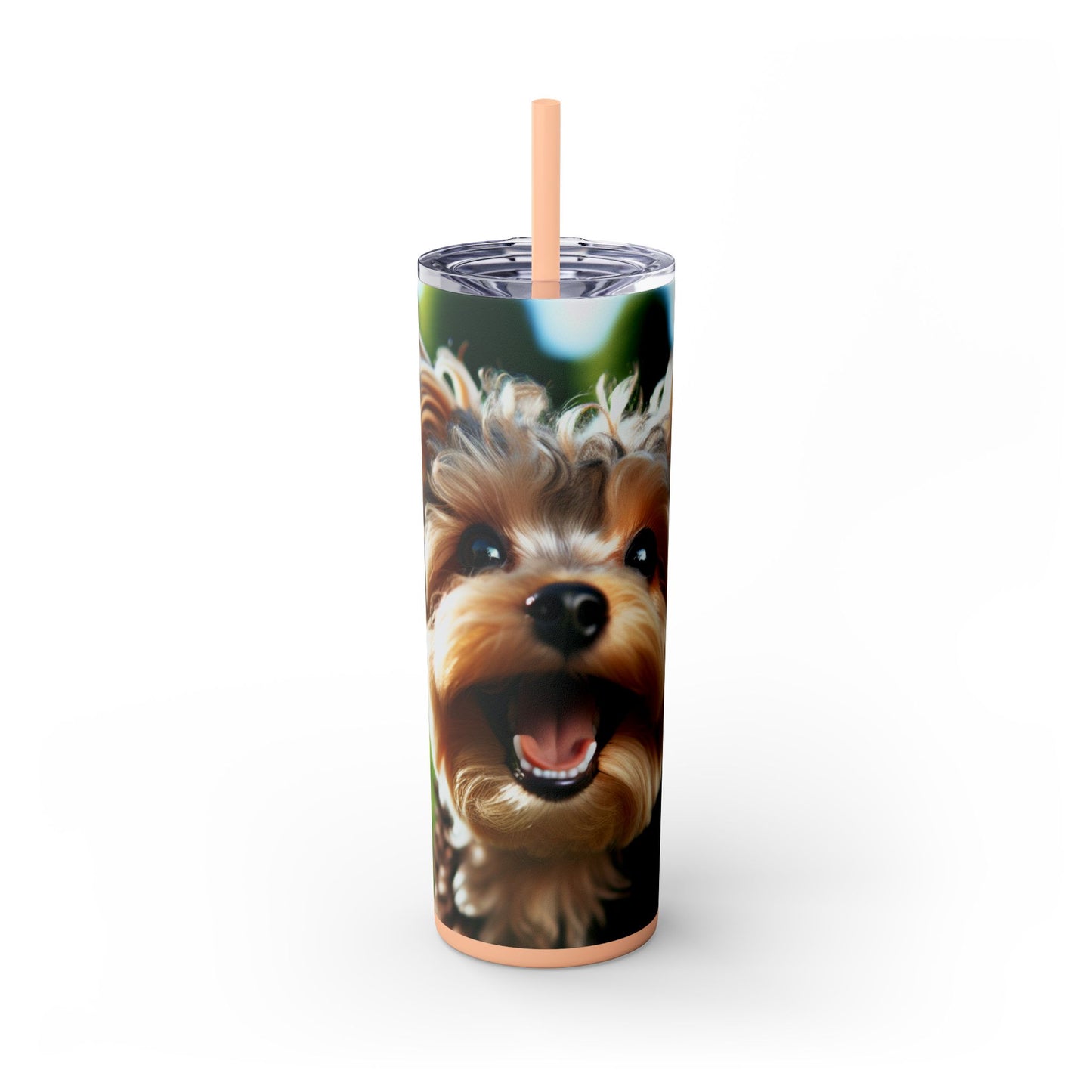 Yorkiepoo Tumbler with Straw, 20oz