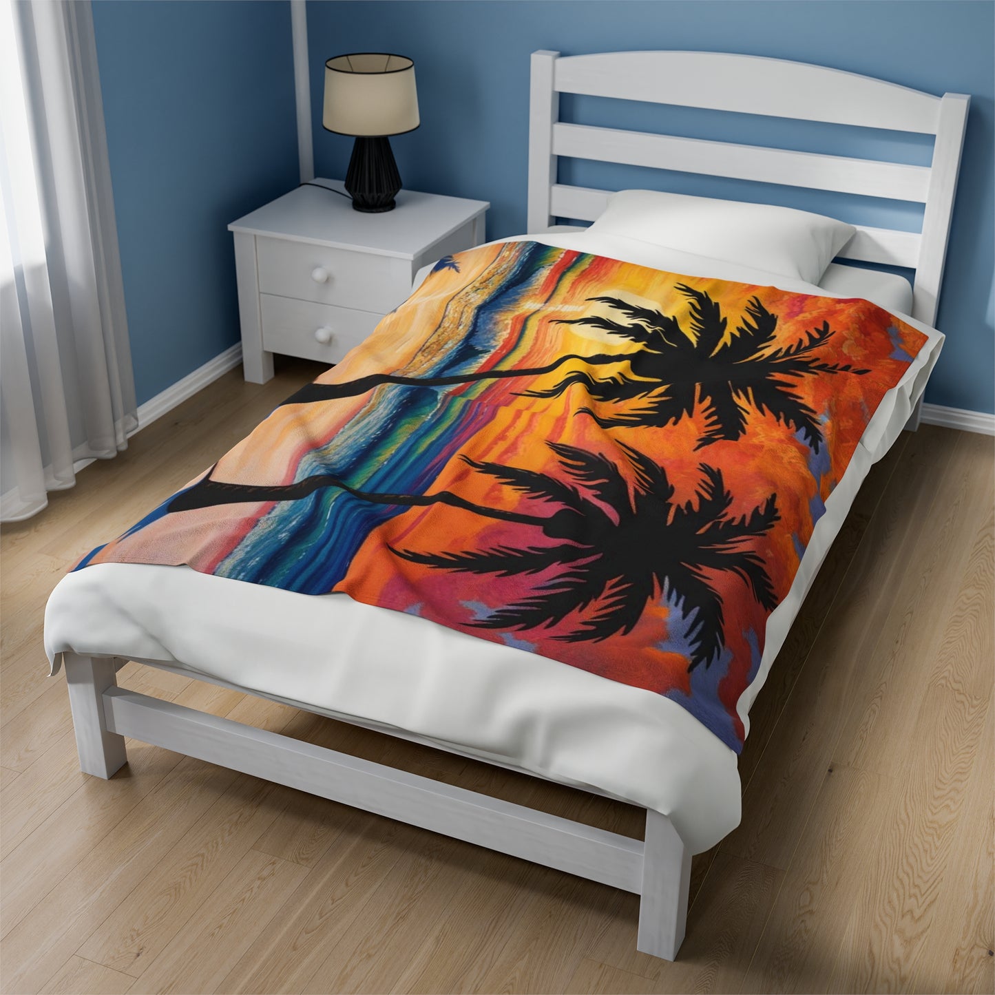 Velveteen Plush Blanket- Beach Sunset