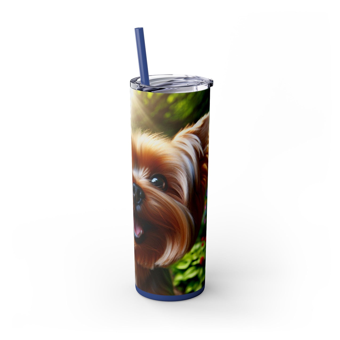 Yorkshire Terrier Skinny Tumbler with Straw, 20oz