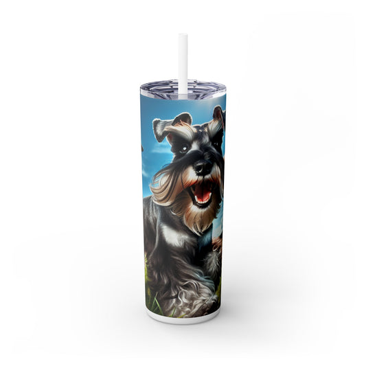 Standard Schnauzer Skinny Tumbler with Straw, 20oz