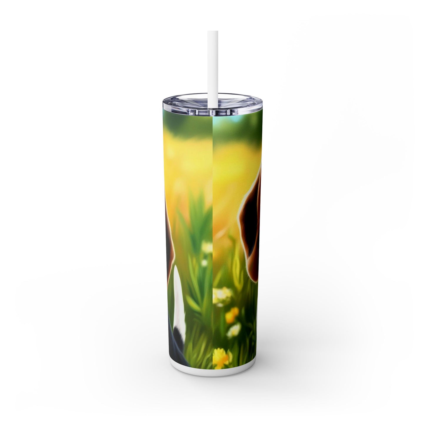 Beagle Skinny Tumbler with Straw, 20oz