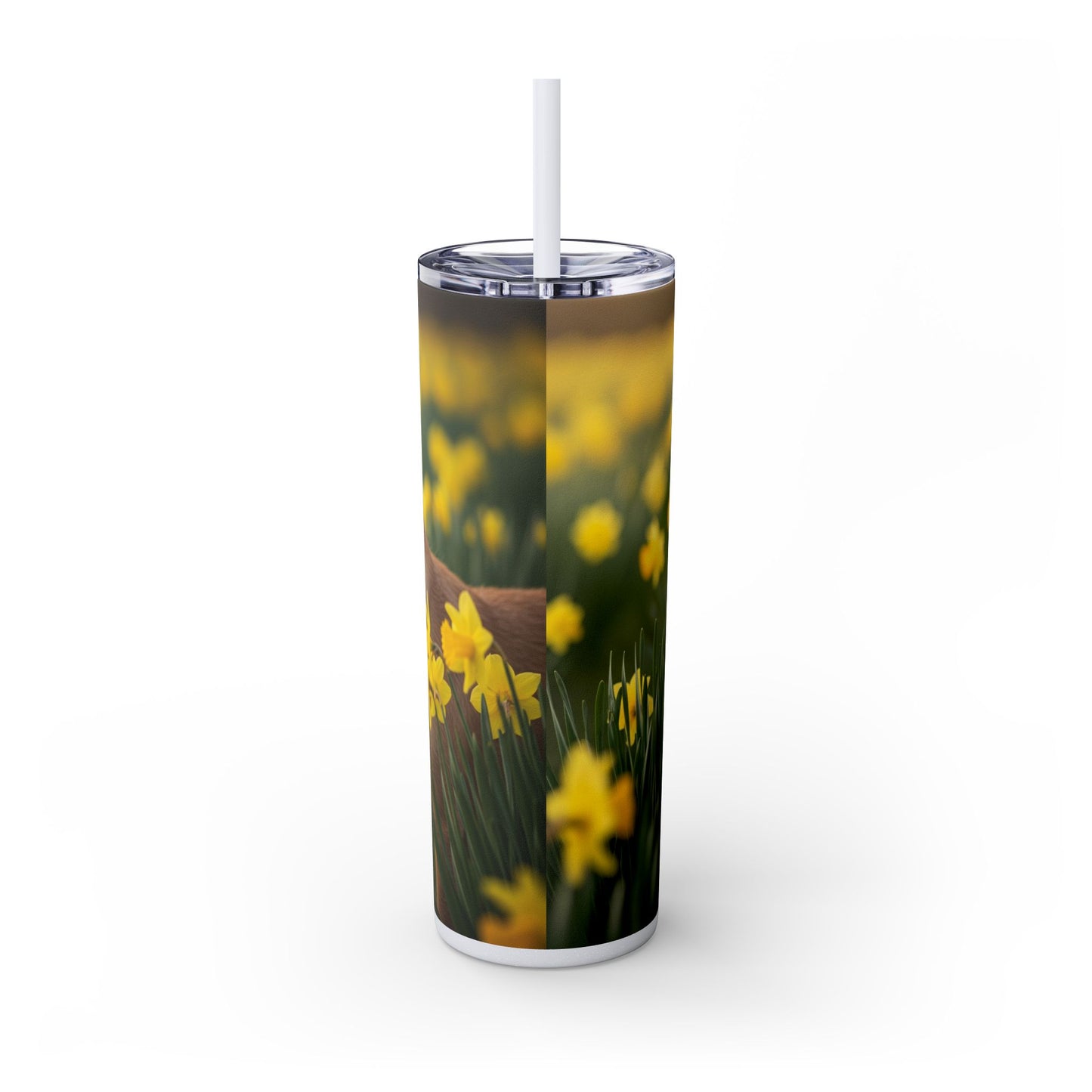Portuguese Podengo Pequeno Skinny Tumbler with Straw, 20oz