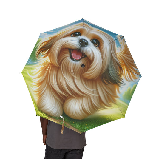 Lhasa Apso Semi-Automatic Foldable Umbrella