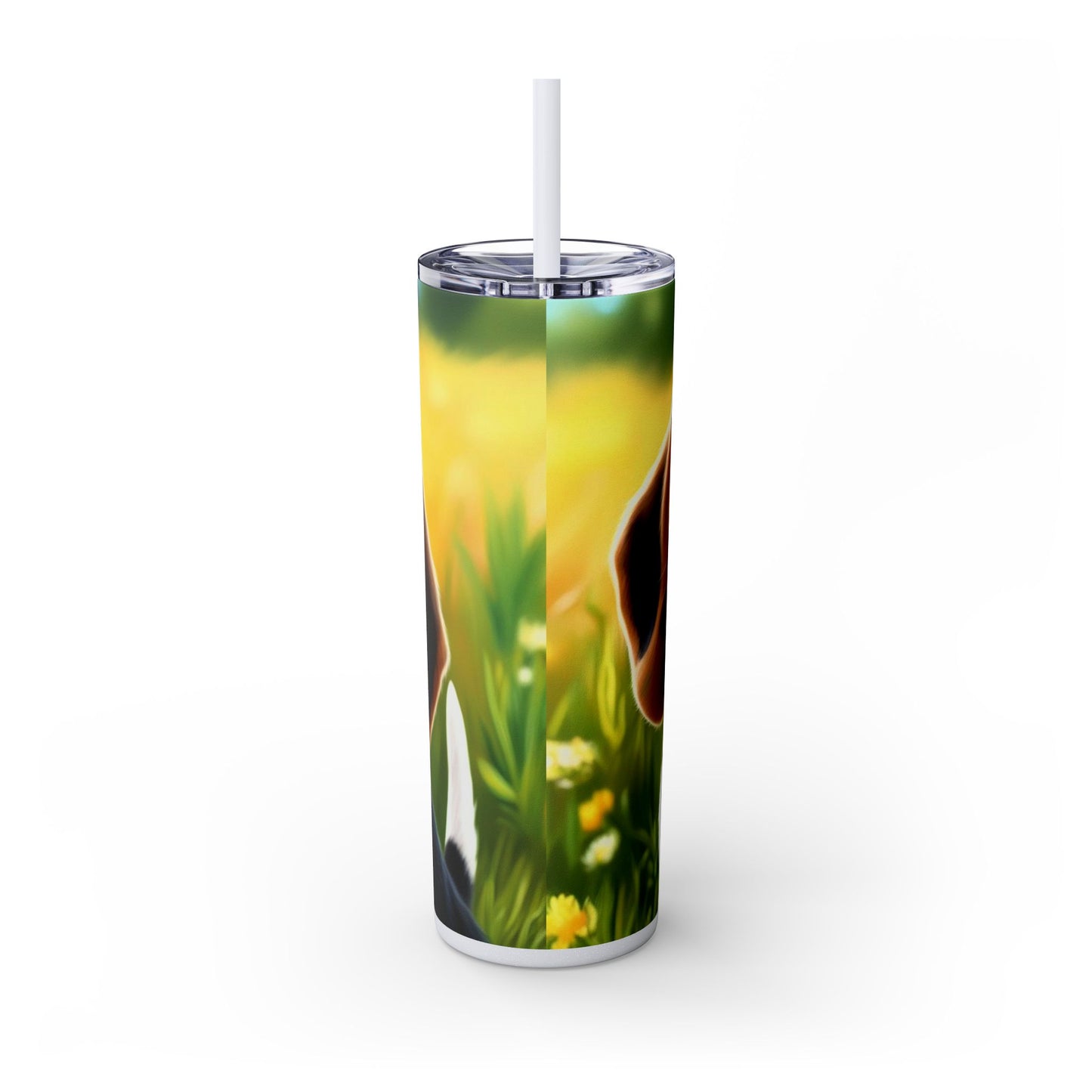 Beagle Skinny Tumbler with Straw, 20oz