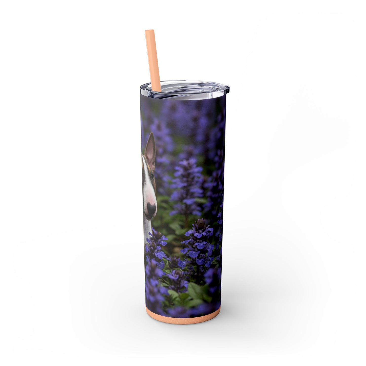 Miniature Bull Terrier Skinny Tumbler with Straw, 20oz