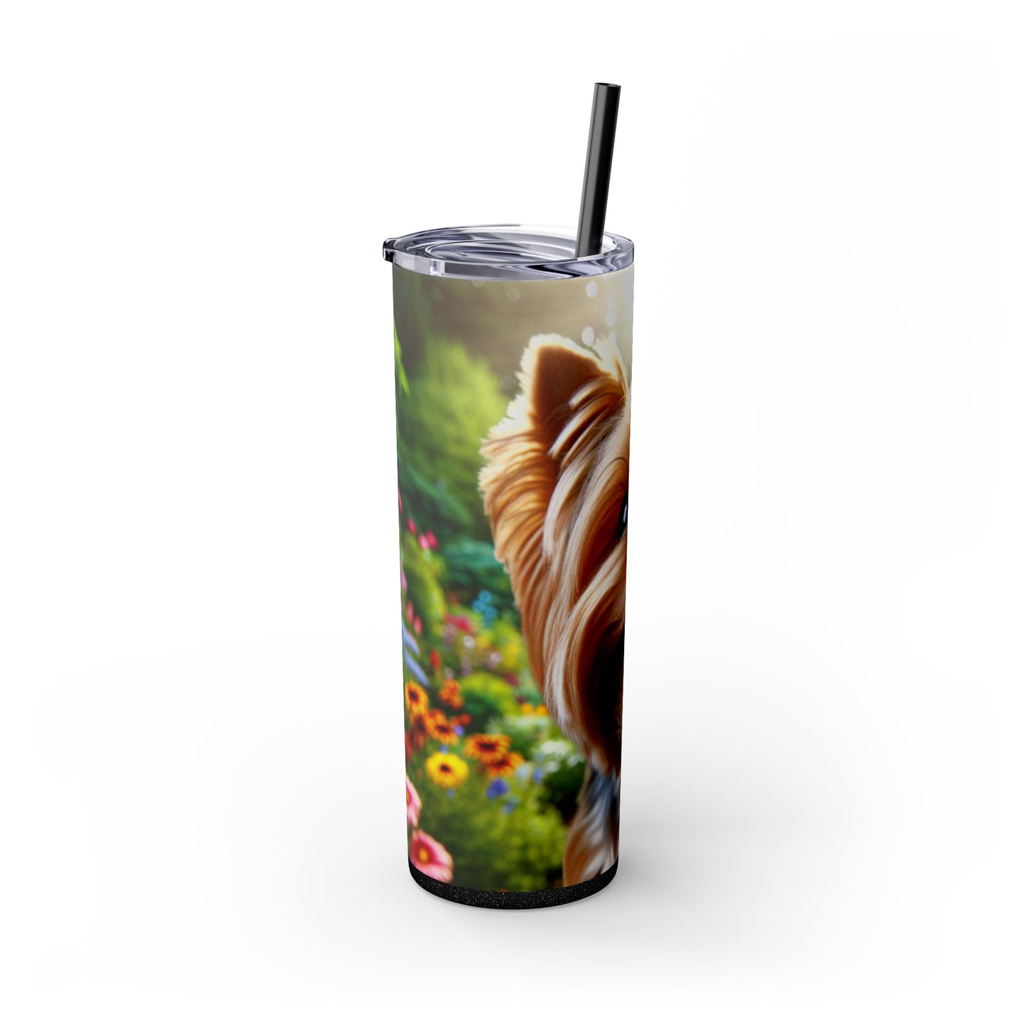 Yorkshire Terrier Skinny Tumbler with Straw, 20oz