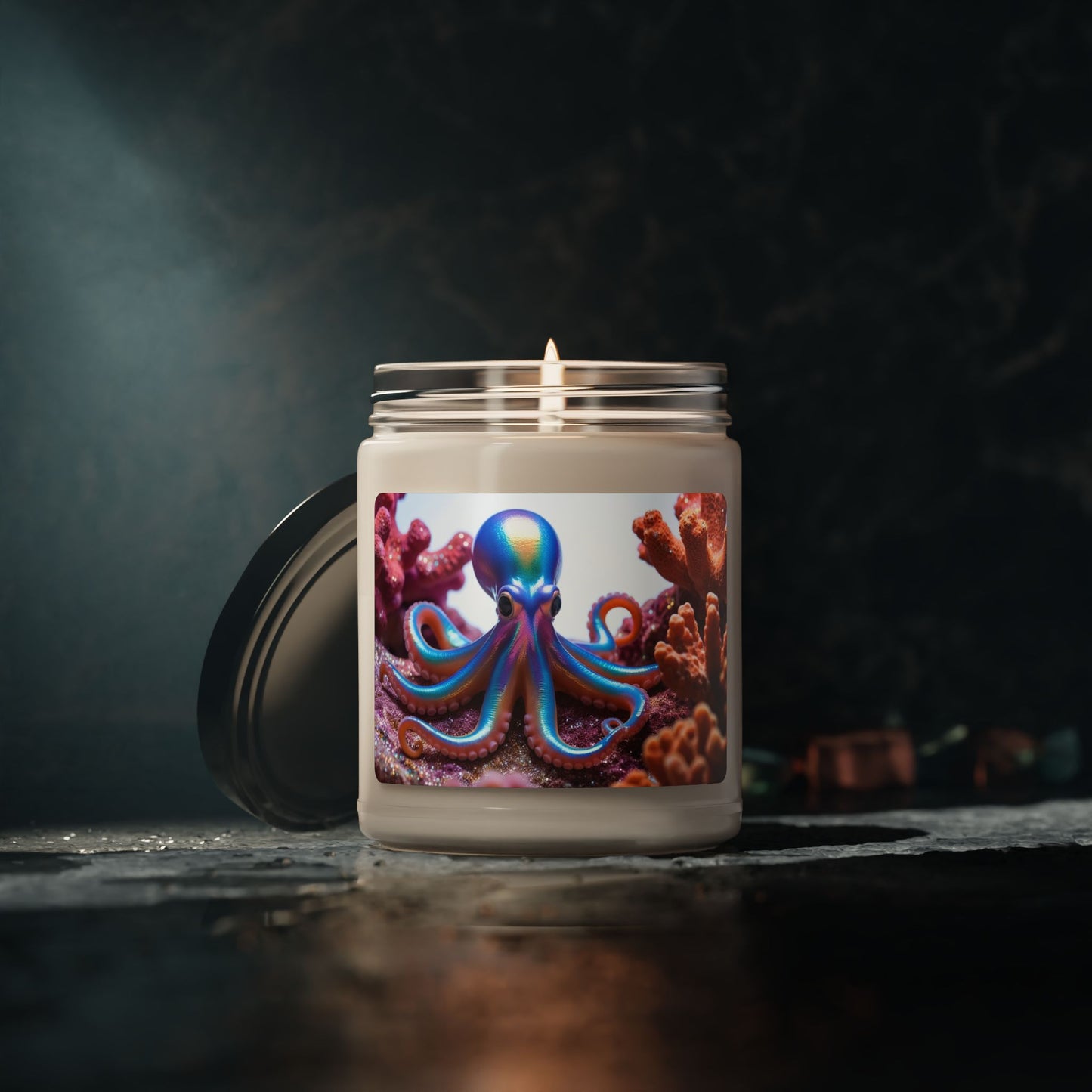 Octopus in Coral- Scented Soy Candle, 9oz