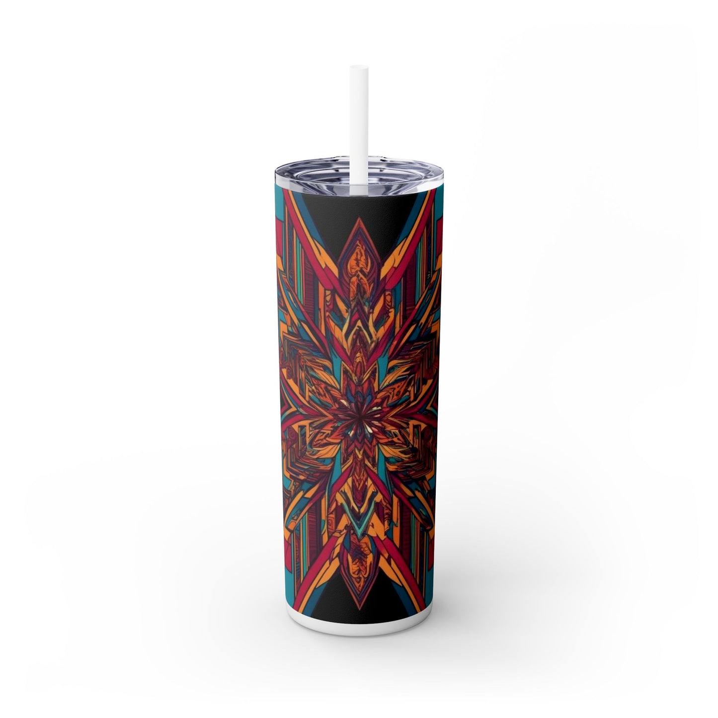 Optical Illusion Skinny Tumbler with Straw, 20oz