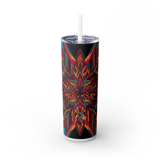 Optical Illusion Skinny Tumbler with Straw, 20oz
