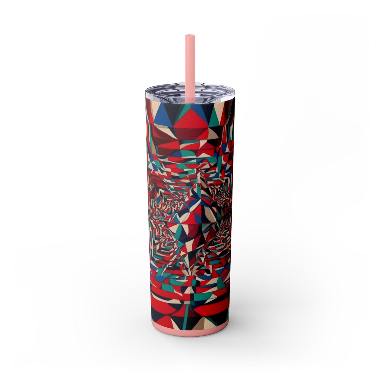 Optical Illusion Skinny Tumbler with Straw, 20oz