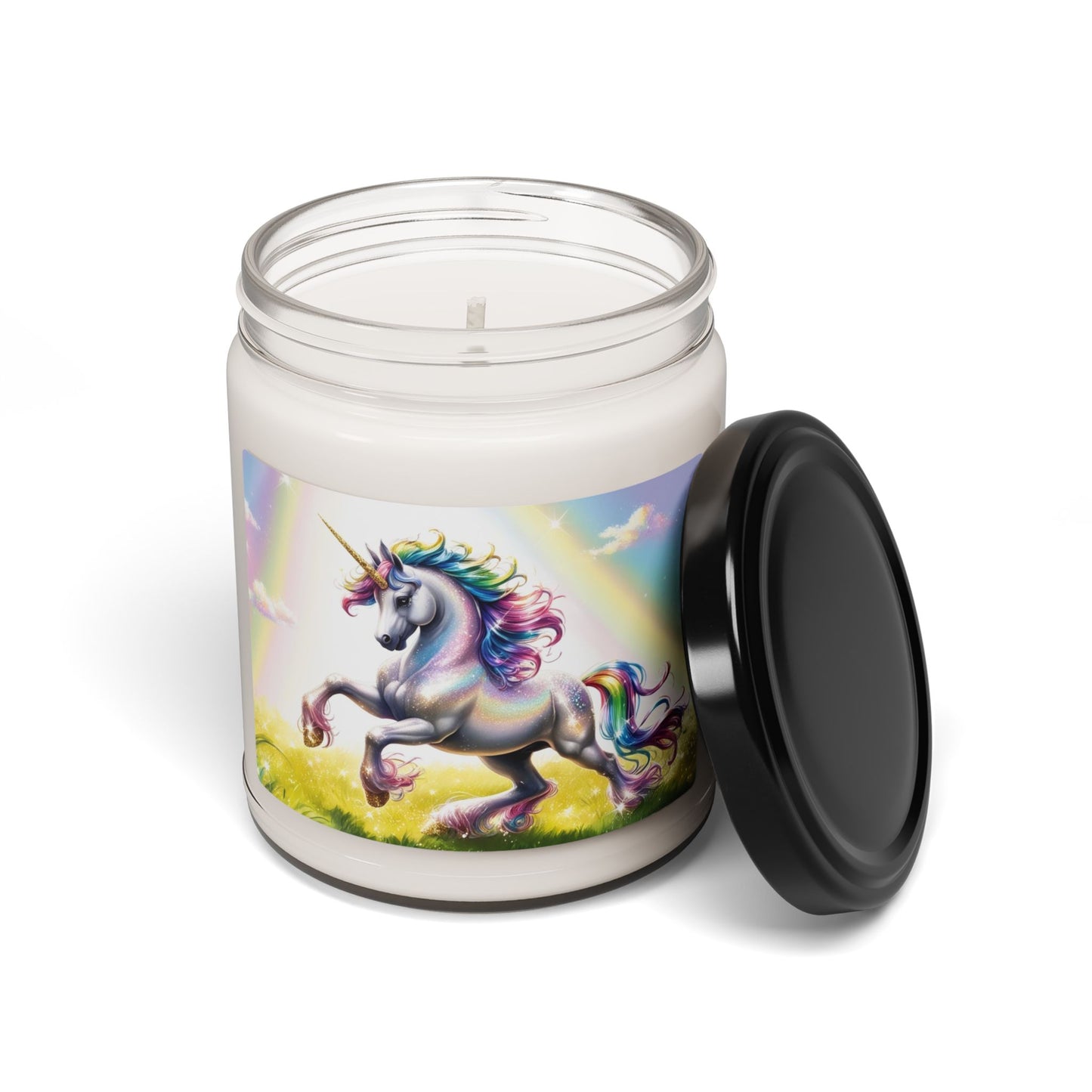 Glittery Rainbow Unicorn- Scented Soy Candle, 9oz