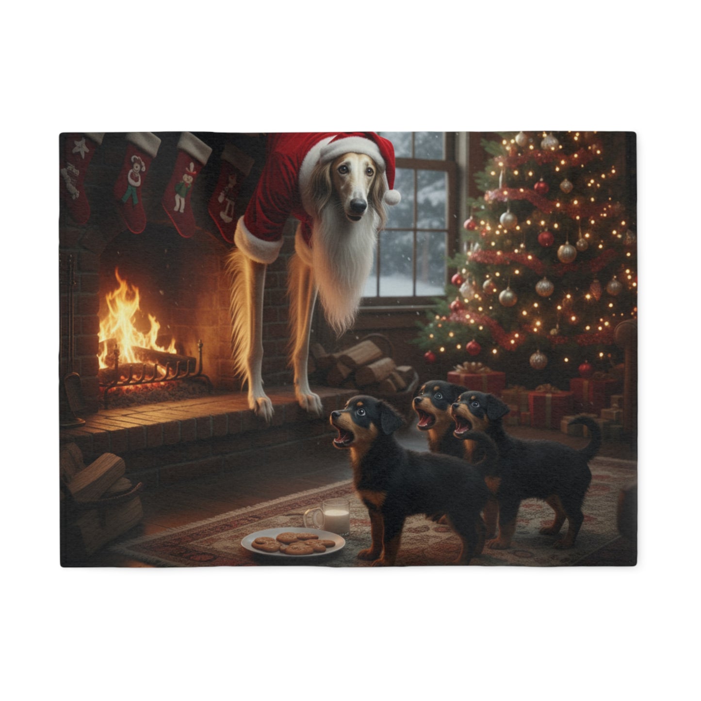 Holiday Fireplace Whoopsie Blanket