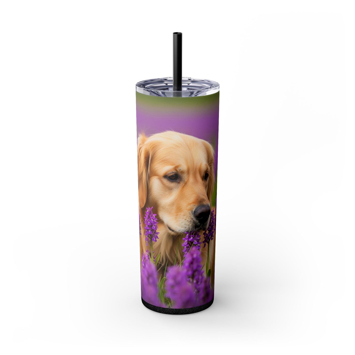 Golden Retriever Skinny Tumbler with Straw, 20oz