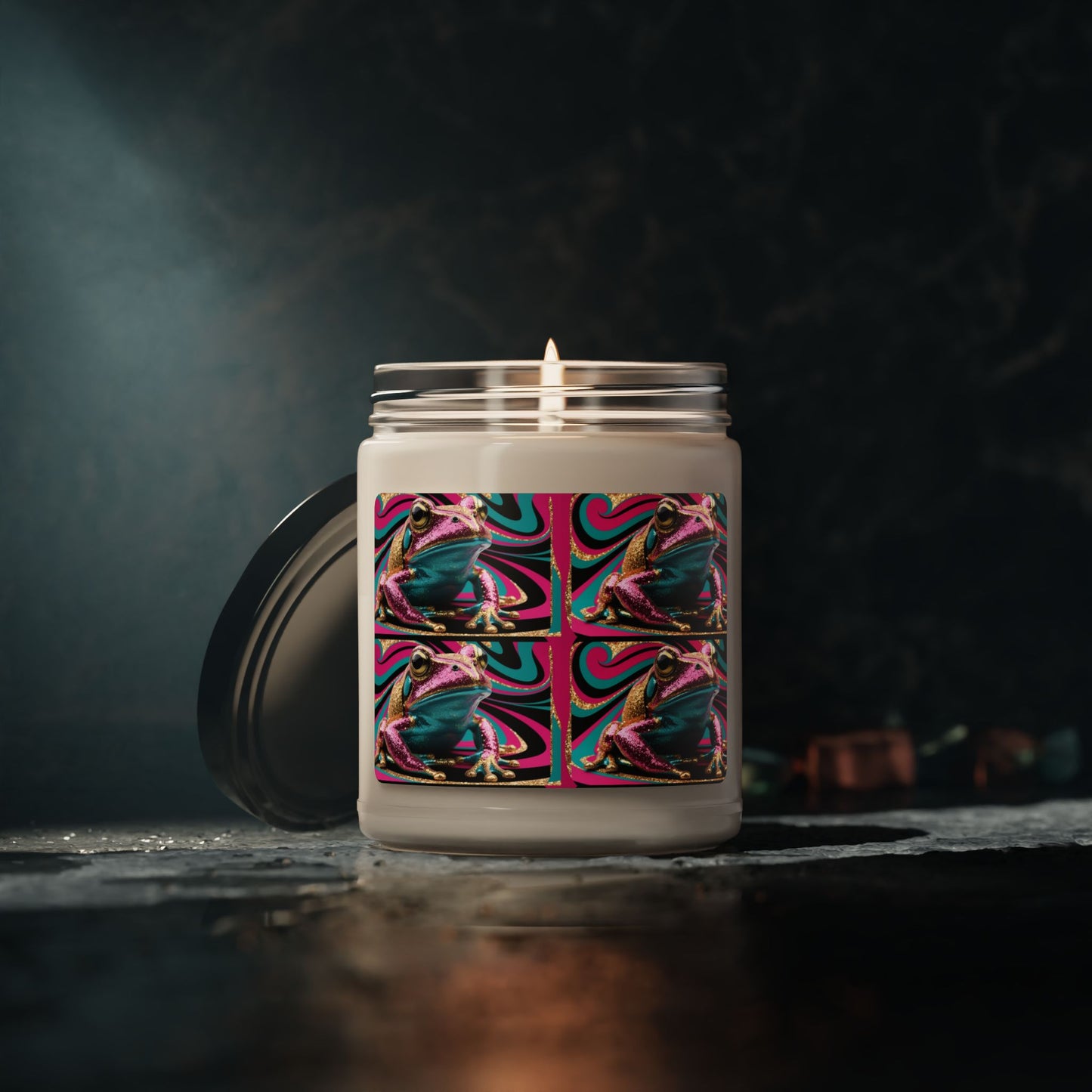 Glittery Psychedelic Frog- Scented Soy Candle, 9oz