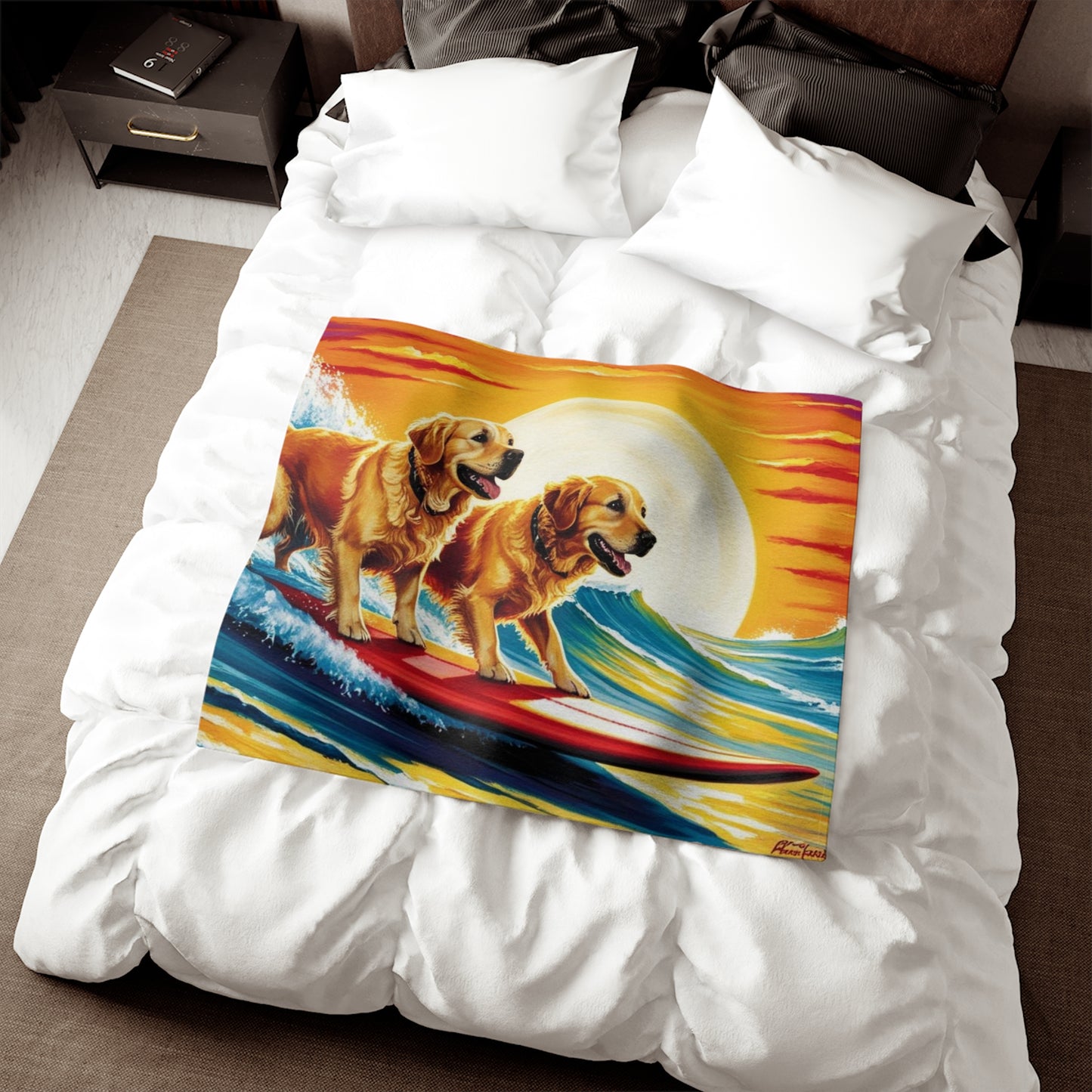 Surf Dogs Sweatshirt Blanket