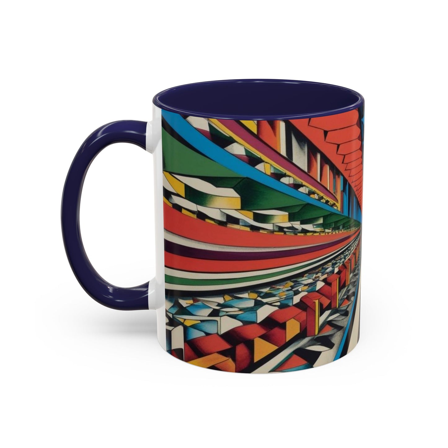 Optical Illusion Accent Mug – Ceramic Coffee Cup