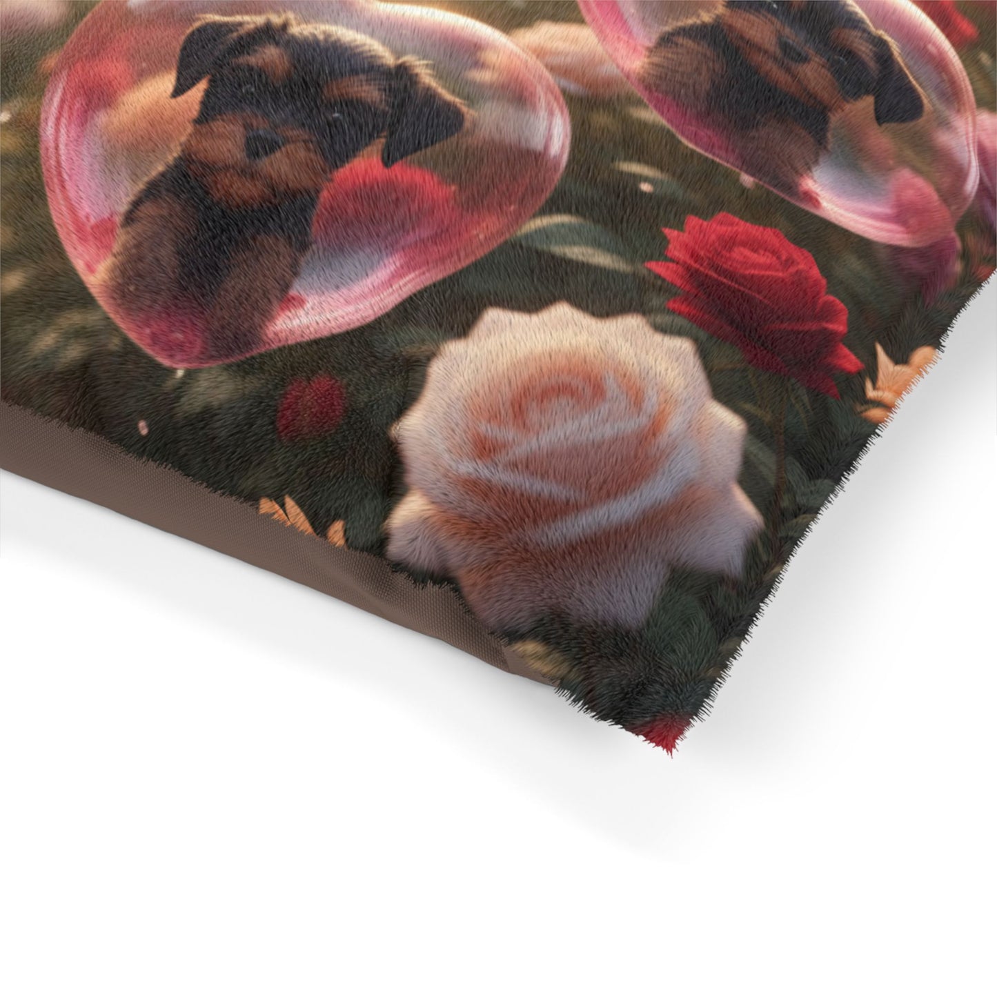 Valentine Puppy Heart Pet Bed — Floral Bubble Dog Bed