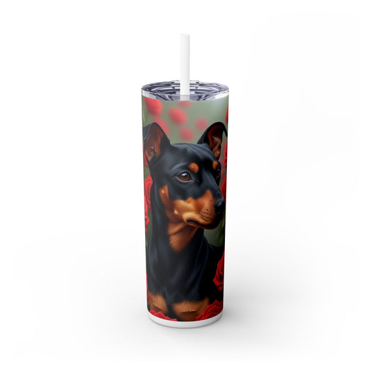 Manchester Terrier Skinny Tumbler with Straw, 20oz