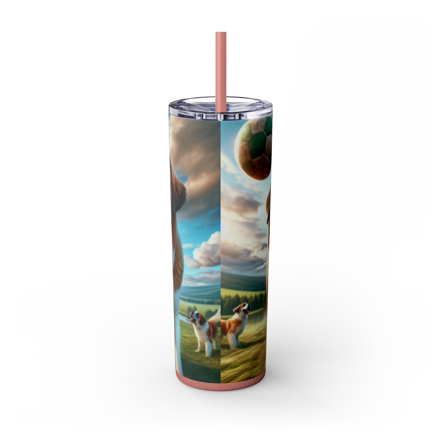 Saint Bernard Skinny Tumbler with Straw, 20oz